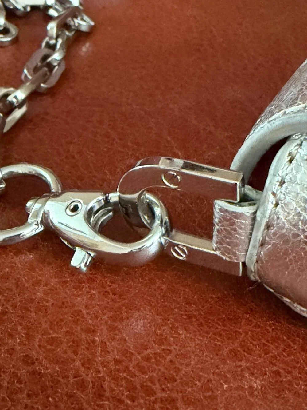 TORY BURCH MINI ROBINSON METALIC SILVER CHAIN CROSSBODY BAG